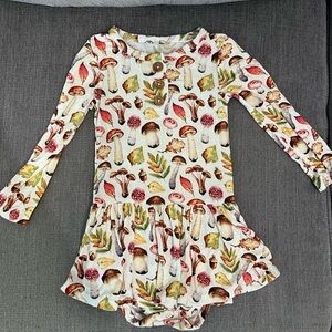 Posh peanut long sleeve twirl body suit dress